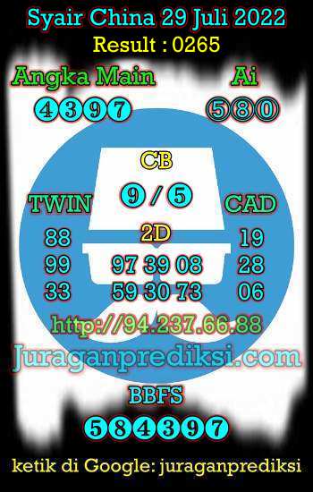 prediksi china 29 juli 2022, syair china jumat 29 7 2022