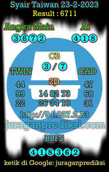 prediksi taiwan 23 februari 2023, syair taiwan hari ini kamis 23-2-2023, angka keluar togel taiwan, toto jitu taiwan 23 februari 2023 akurat